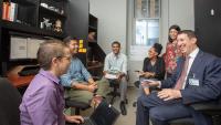The Patient Safety Research Program team discusses plans for Dr. Adelman's next project
